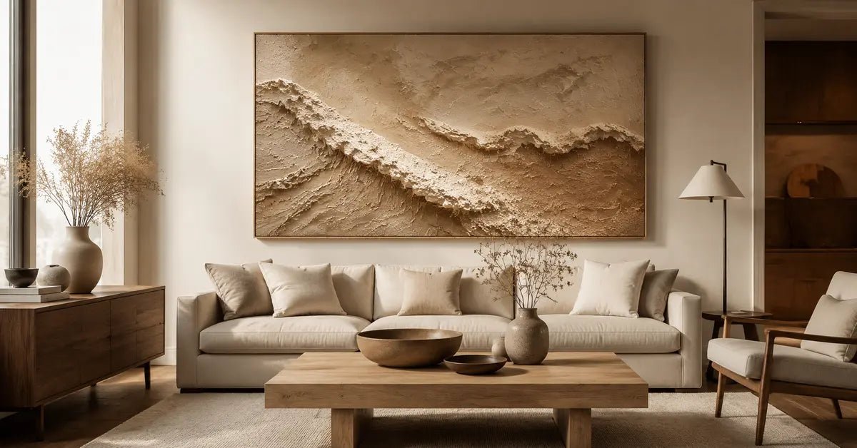 How to Match Brown Wall Art with Oak and Walnut Furniture - Tactile Atelier
