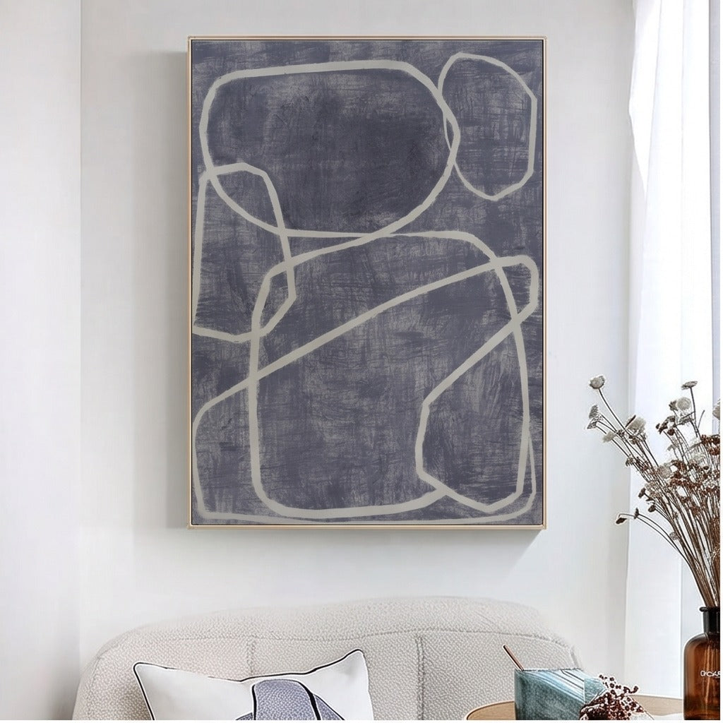 Gray Geometric Abstract Wall Art #TO030