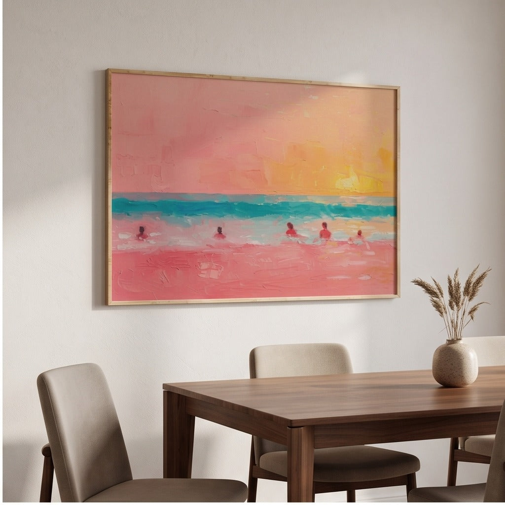Pink Coastal Beach Wall Art #TO225
