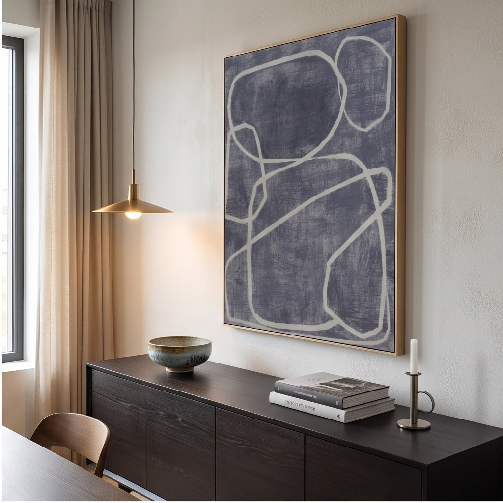Gray Geometric Abstract Wall Art #TO030