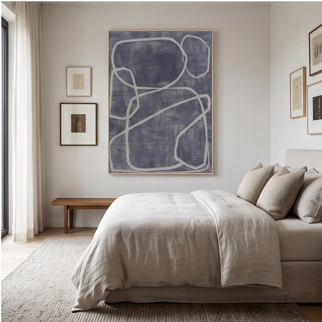 Gray Geometric Abstract Wall Art #TO030