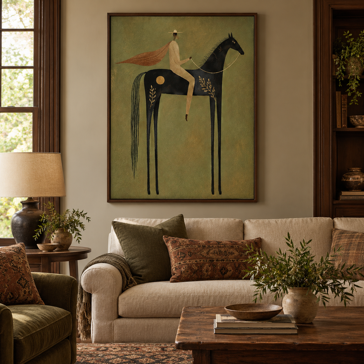 Modern Folk Horse and Rider Wall Art #TO358