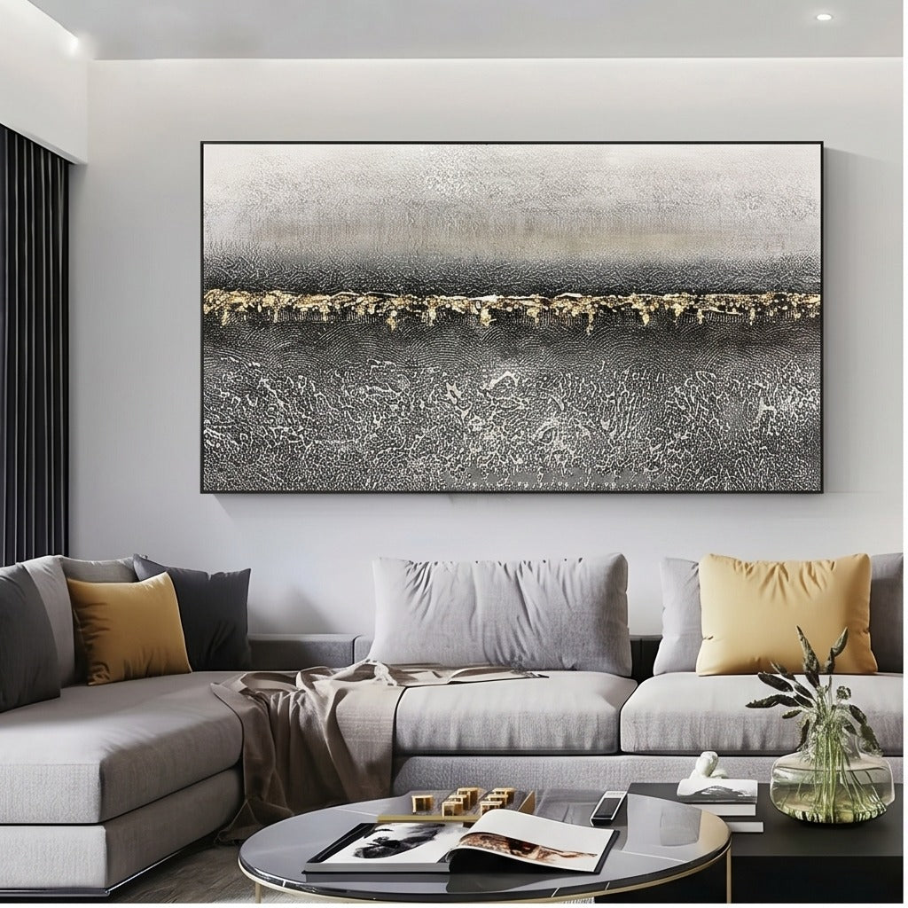 Black White Abstract Landscape Wall Art #TO853
