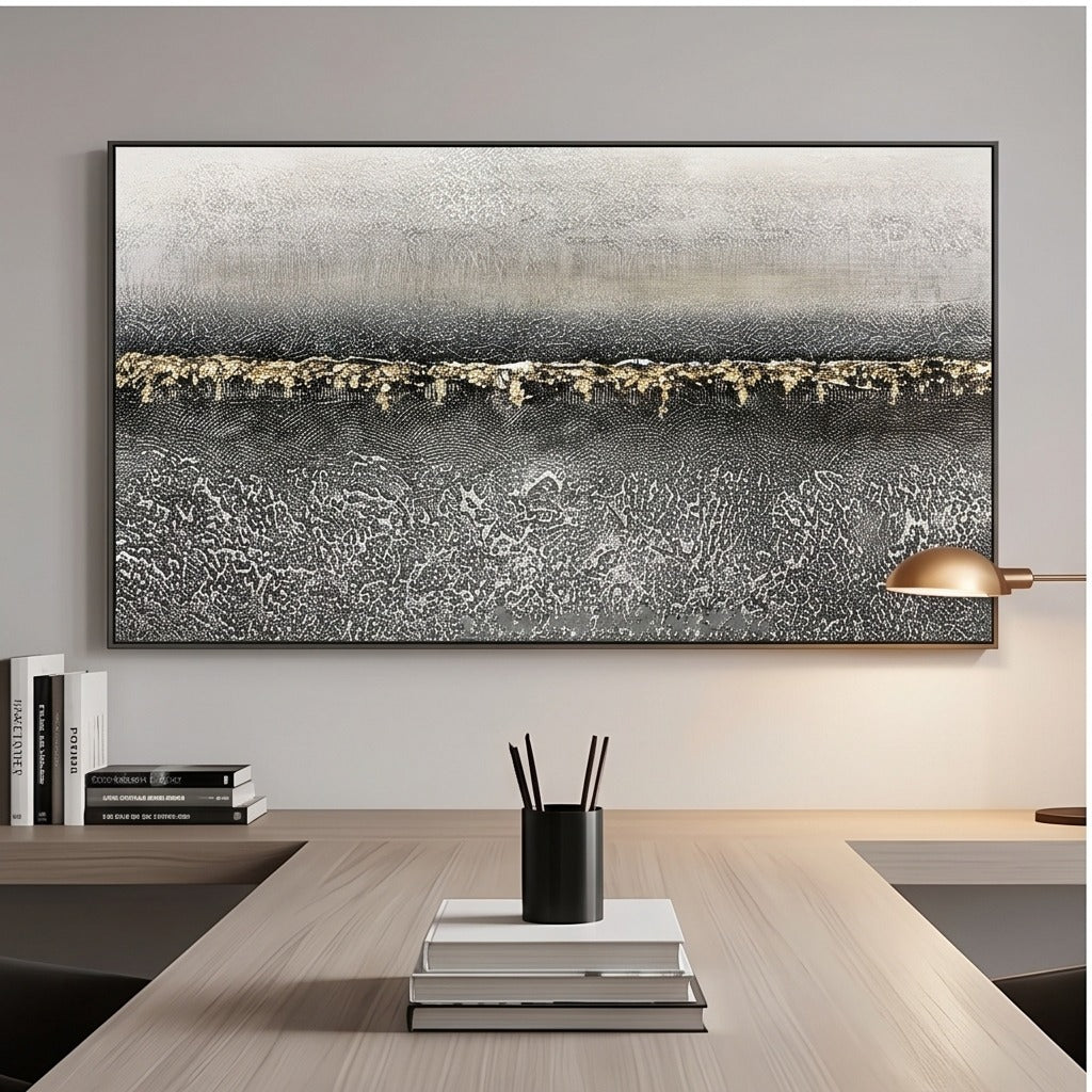 Black White Abstract Landscape Wall Art #TO853