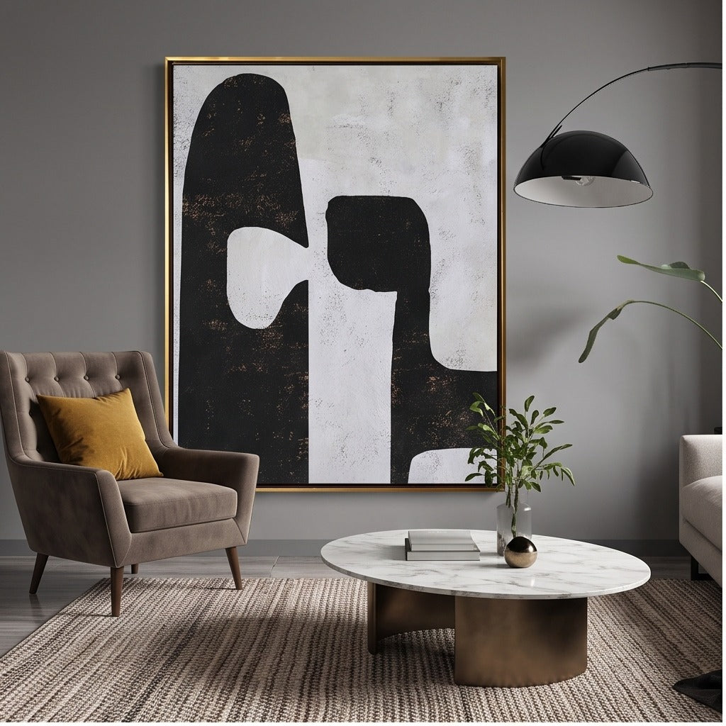 Black and White Abstract Wall Art #TO818