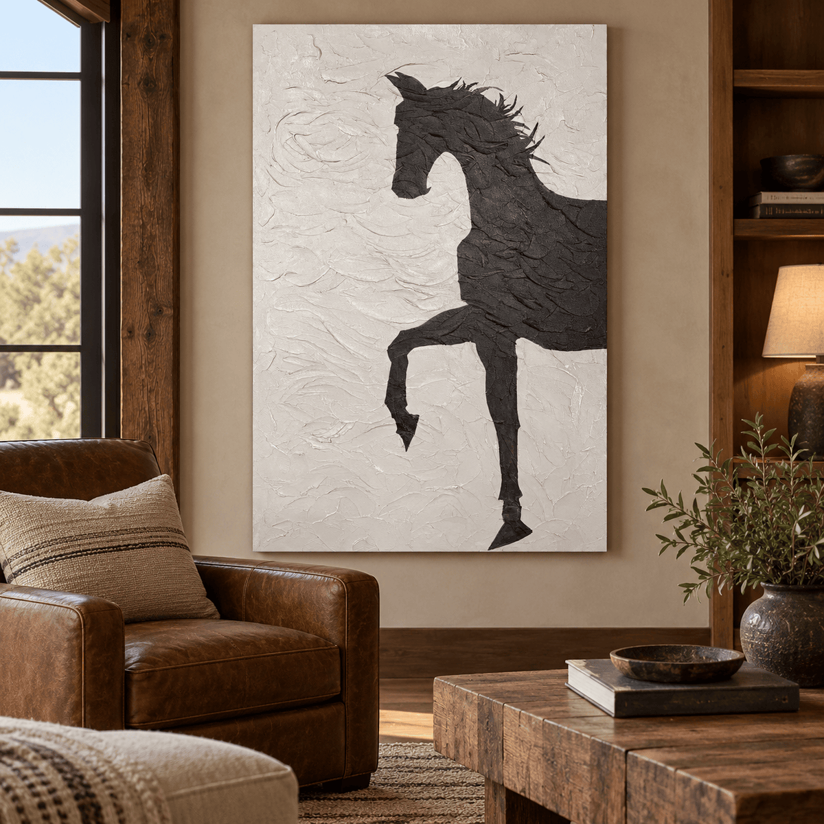 Black and White Horse Wall Art #TO190