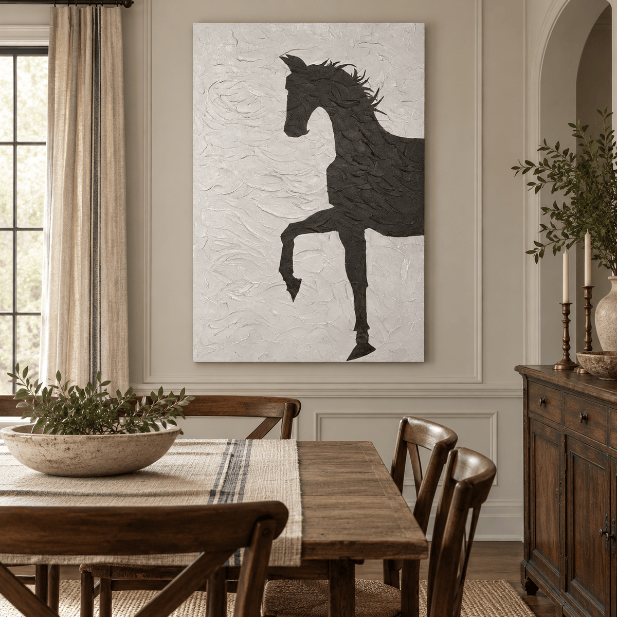 Black and White Horse Wall Art #TO190