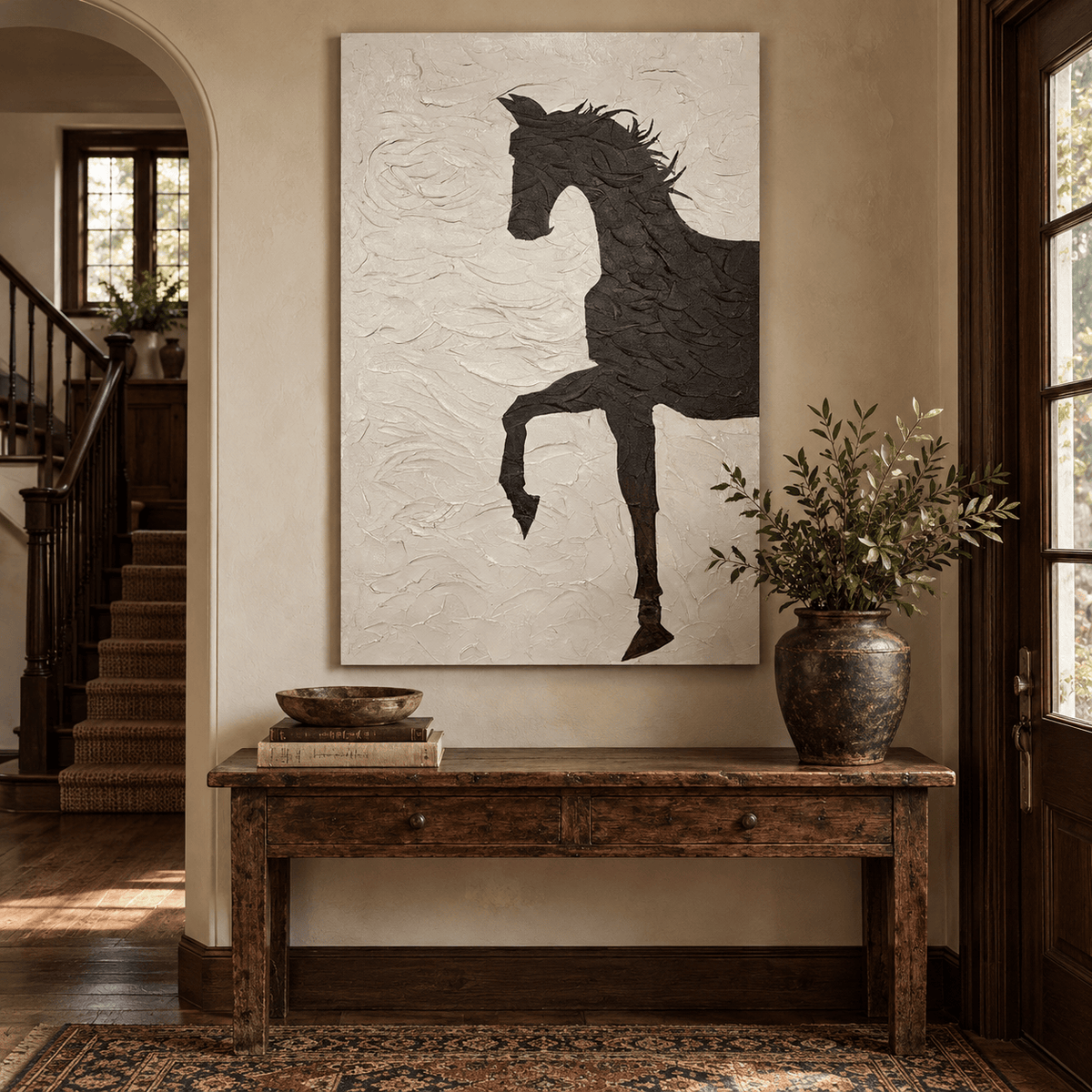 Black and White Horse Wall Art #TO190