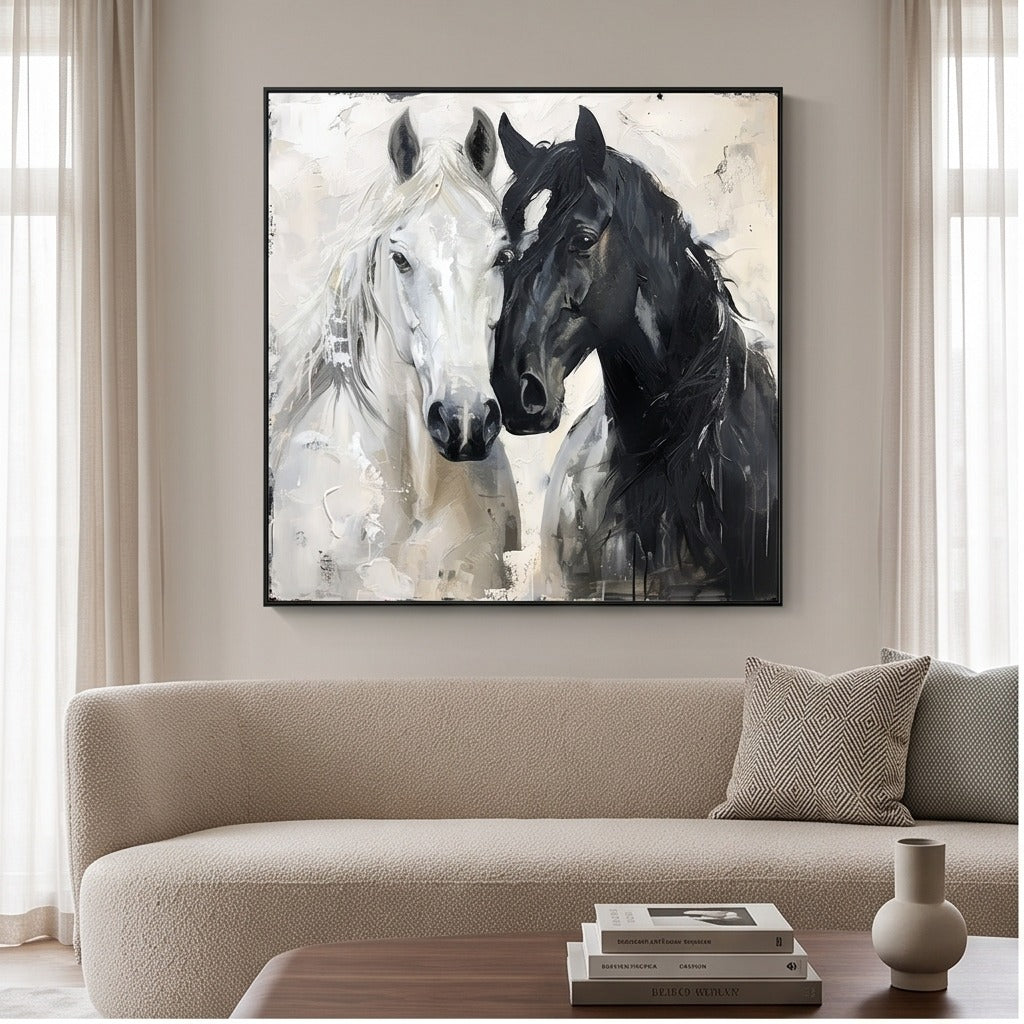 Black and White Horse Wall Art #TO032