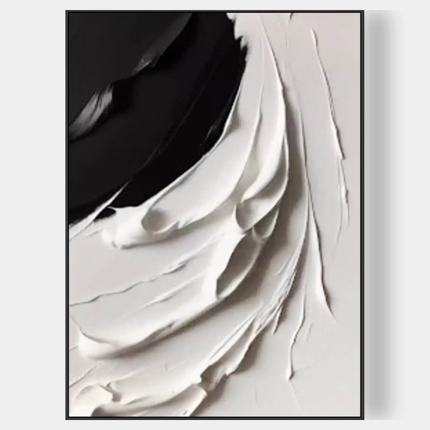 Black and White Textured Abstract Wall Art #MT818