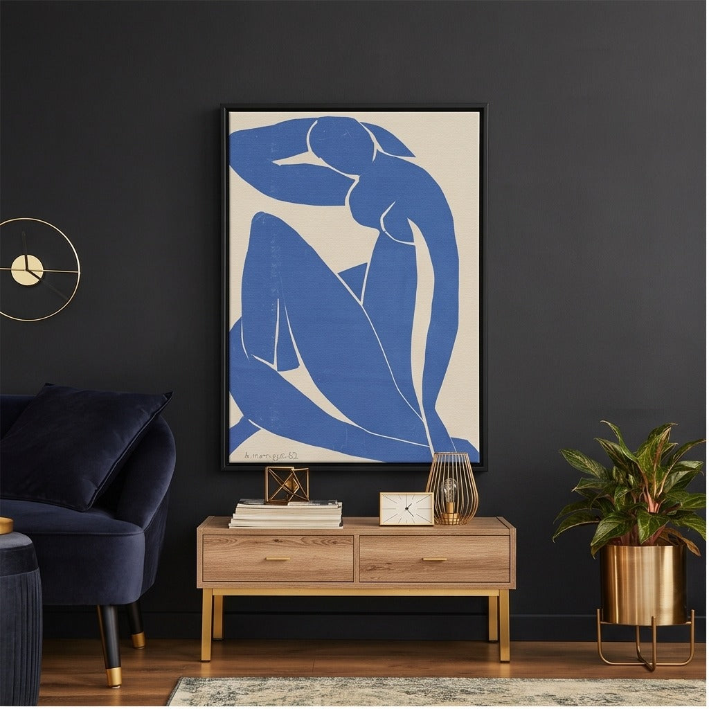 Blue Abstract Figure Wall Art #TO132