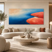 Blue Orange Abstract Landscape Wall Art #TO025