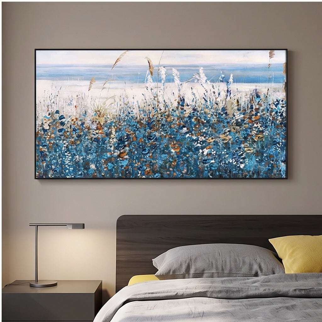 Blue Abstract Coastal Landscape Wall Art #TO127
