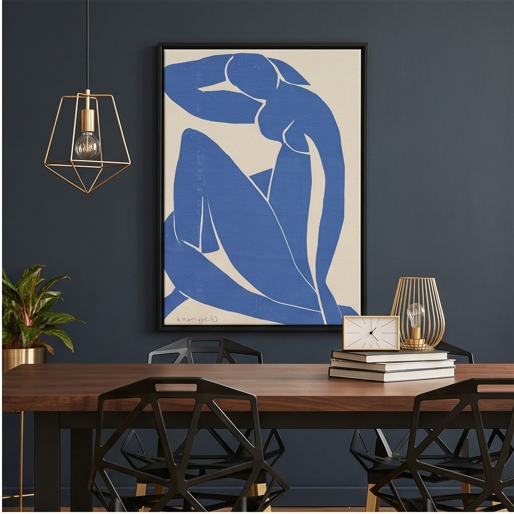 Blue Abstract Figure Wall Art #TO132