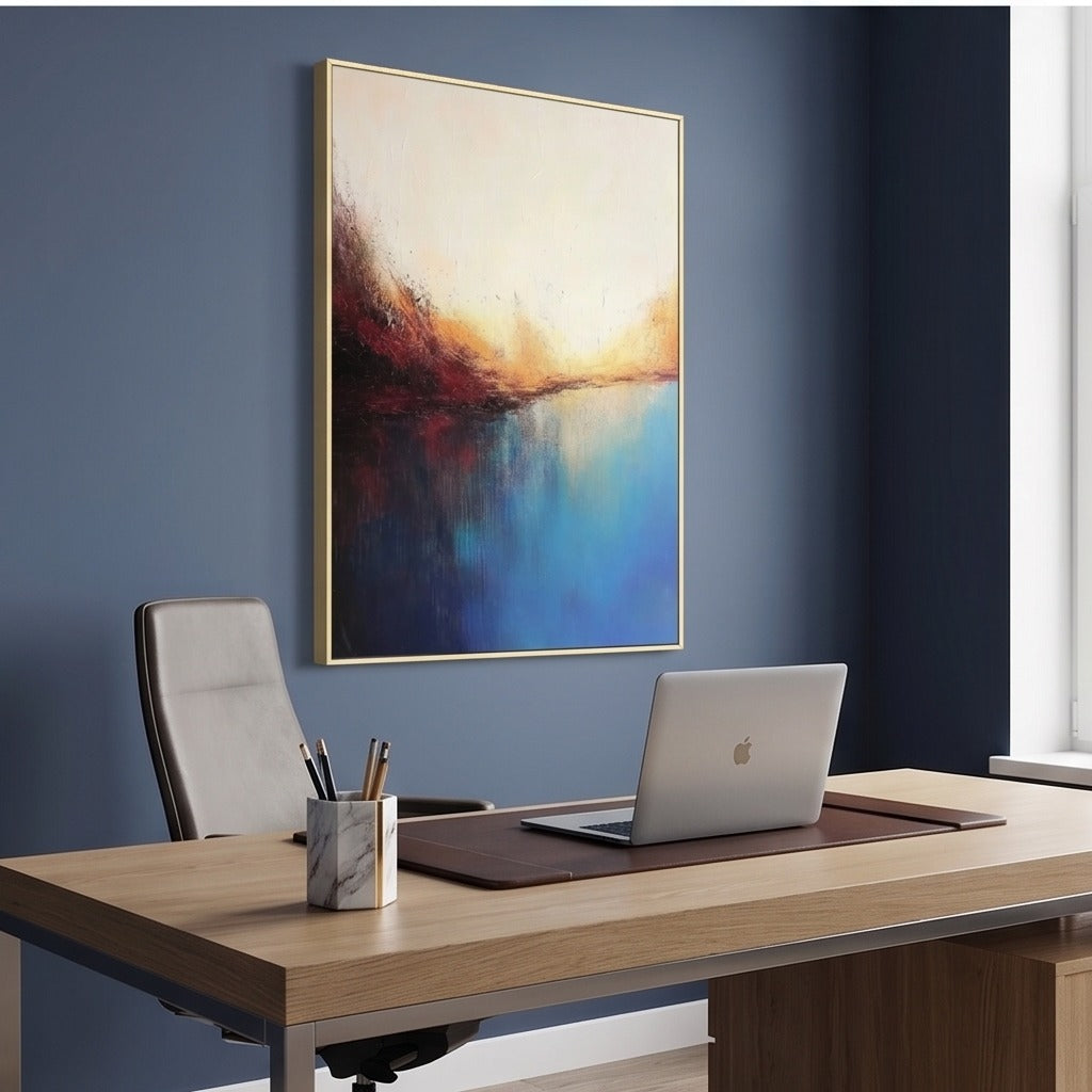 Blue Abstract Landscape Wall Art #TO151