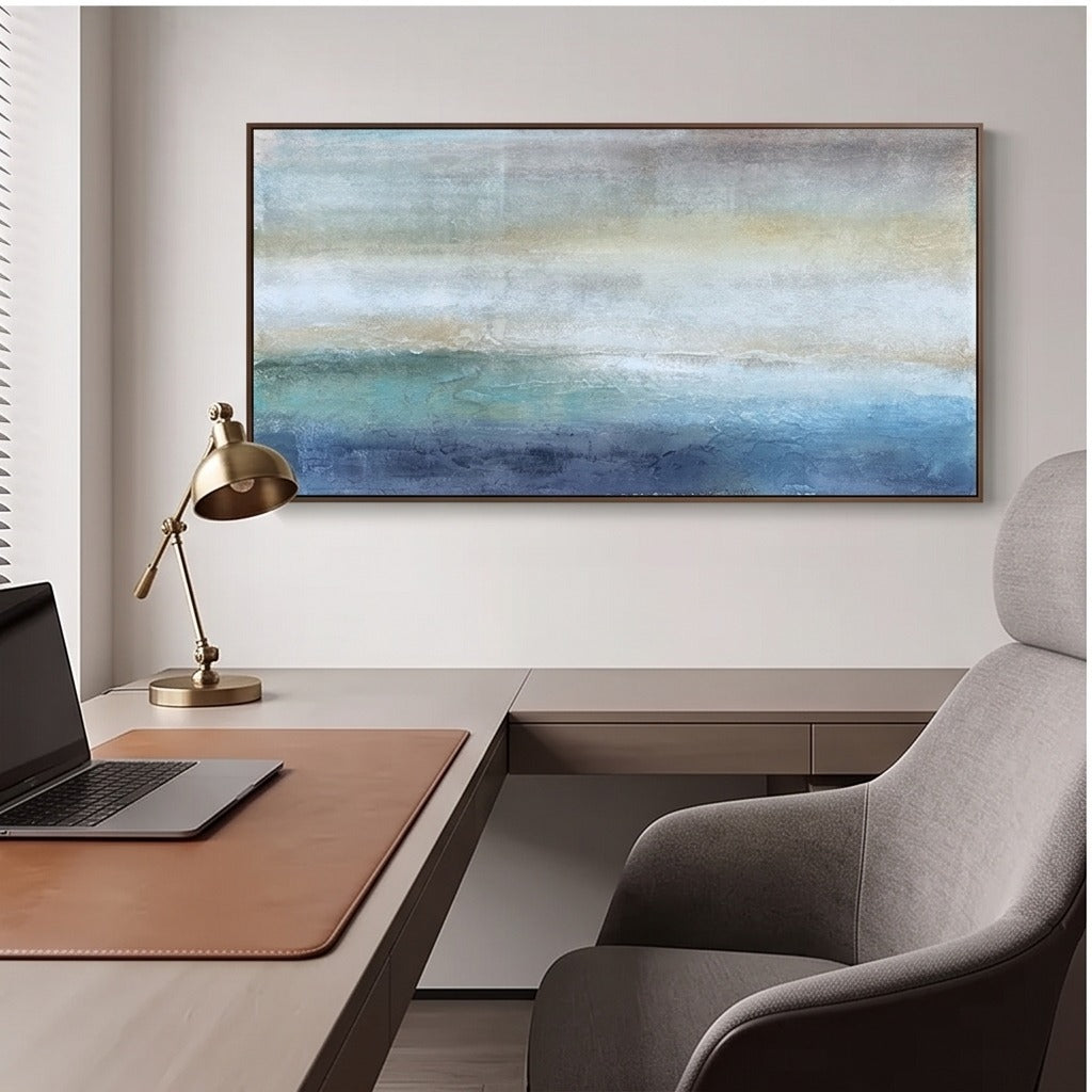 Blue Abstract Seascape Wall Art #TO200