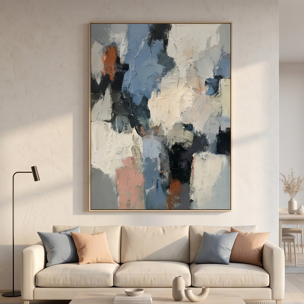 Blue & Neutral Abstract Wall Art #TO867