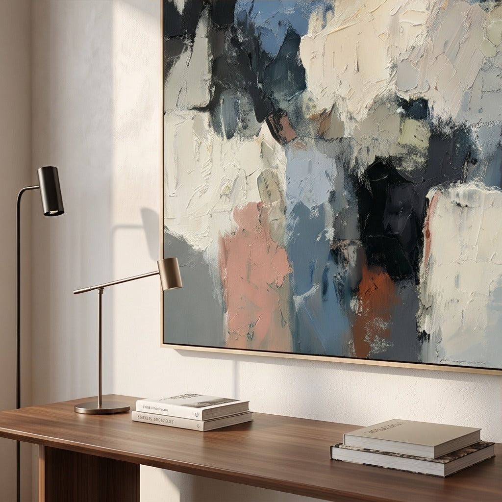Blue & Neutral Abstract Wall Art #TO867
