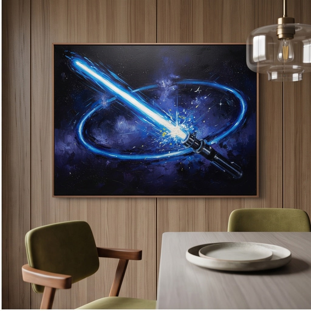 Blue Sci-Fi Energy Sword Wall Art #TO879