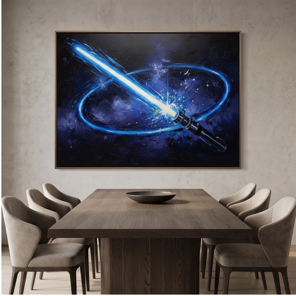 Blue Sci-Fi Energy Sword Wall Art #TO879