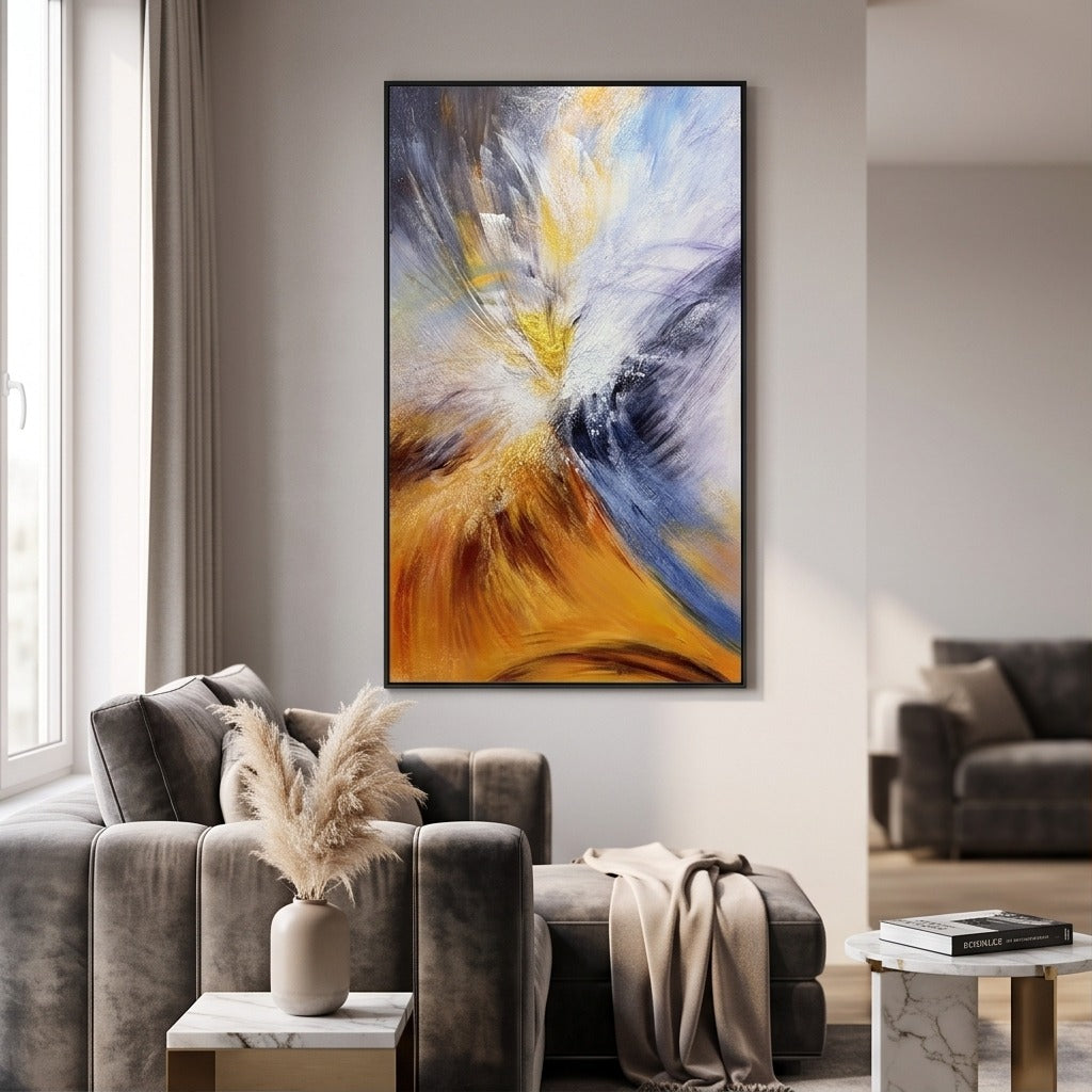 Blue and Gold Abstract Wall Art #TO839
