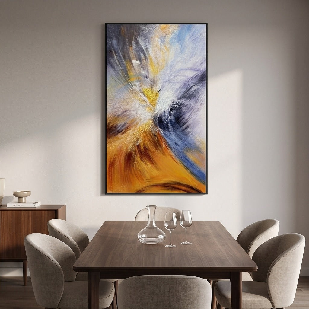 Blue and Gold Abstract Wall Art #TO839