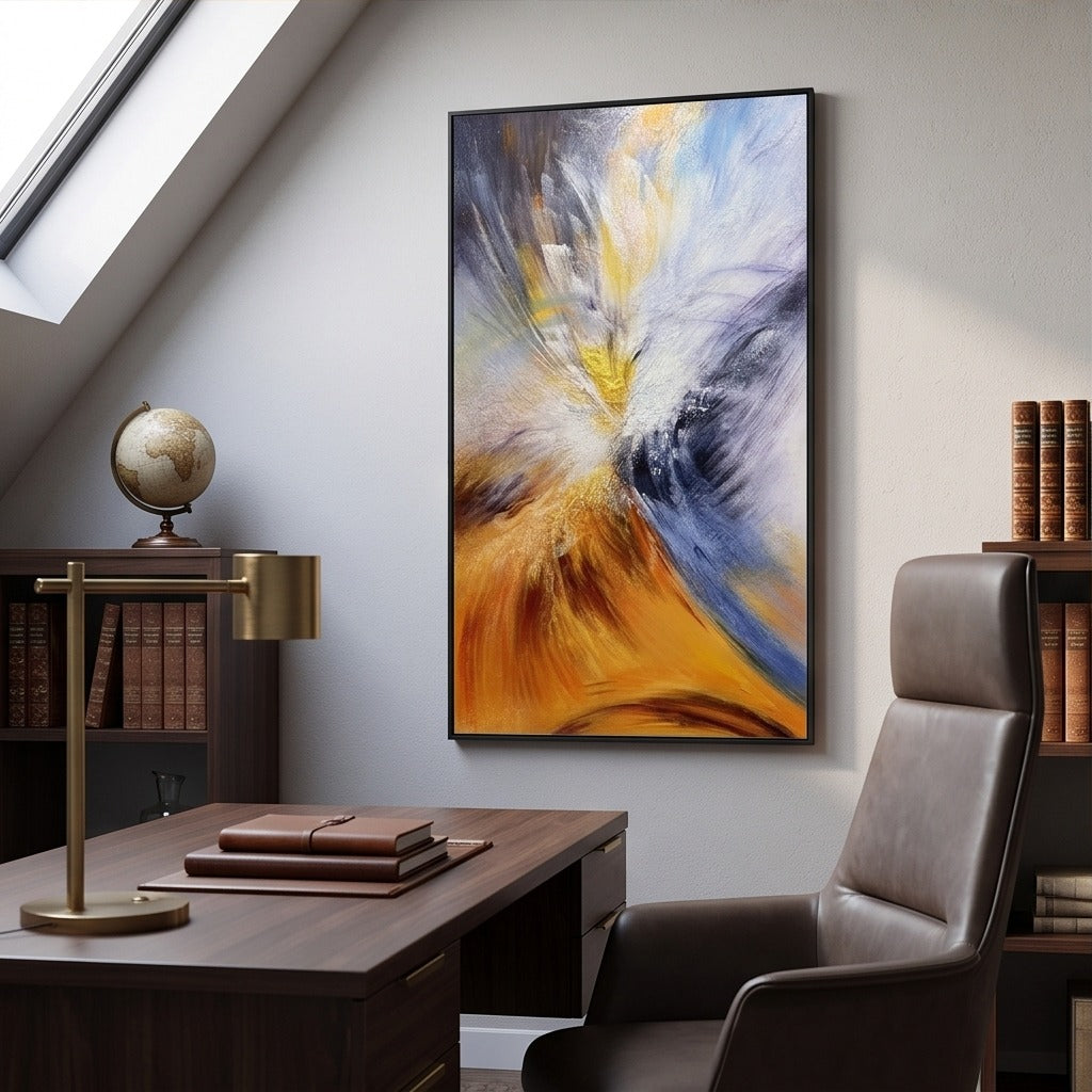 Blue and Gold Abstract Wall Art #TO839