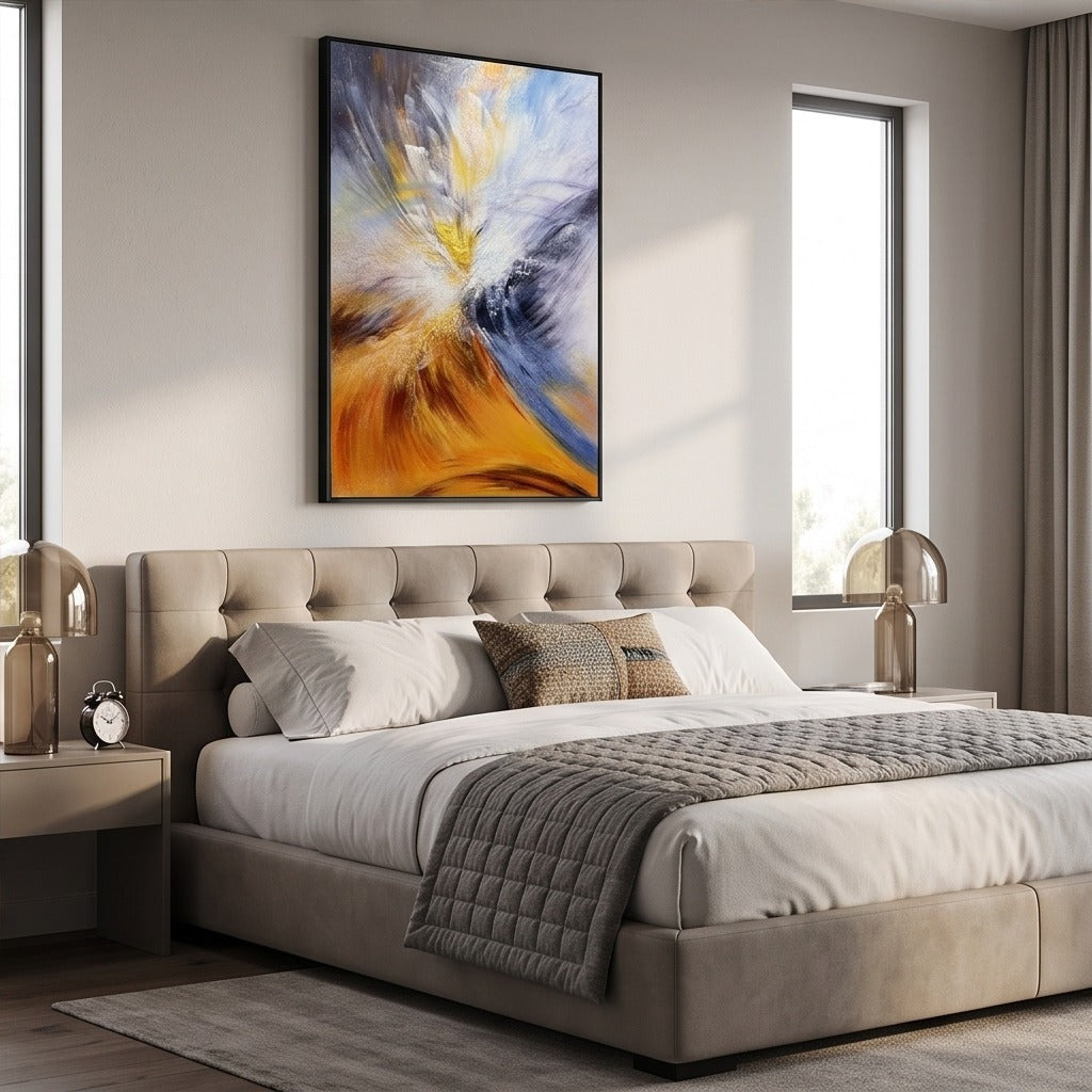 Blue and Gold Abstract Wall Art #TO839