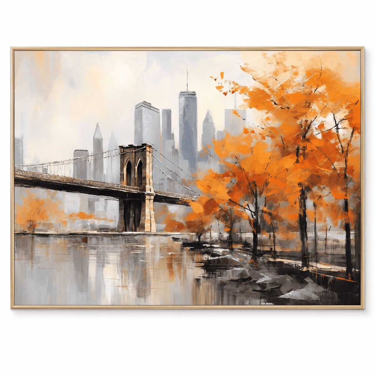 Brooklyn Bridge Cityscape Wall Art #TO180