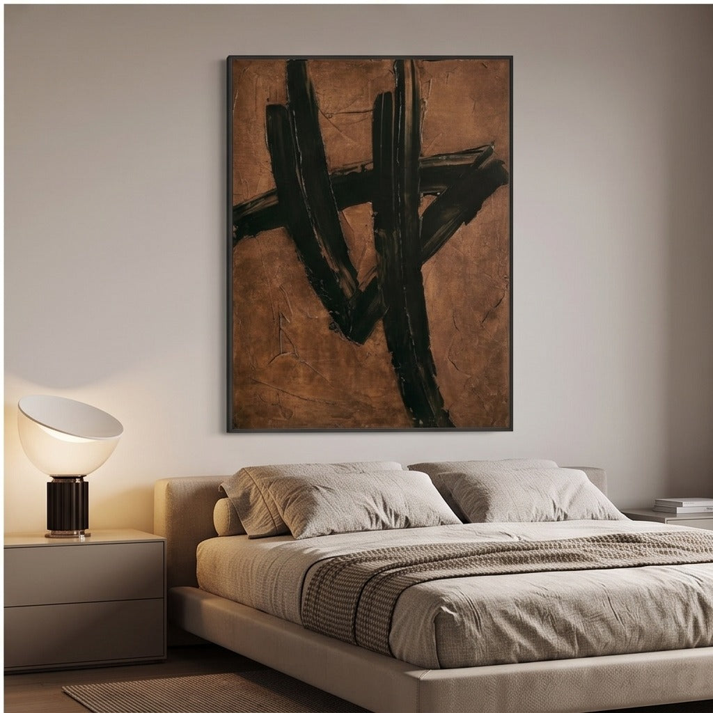 Brown Black Abstract Wall Art #TO129