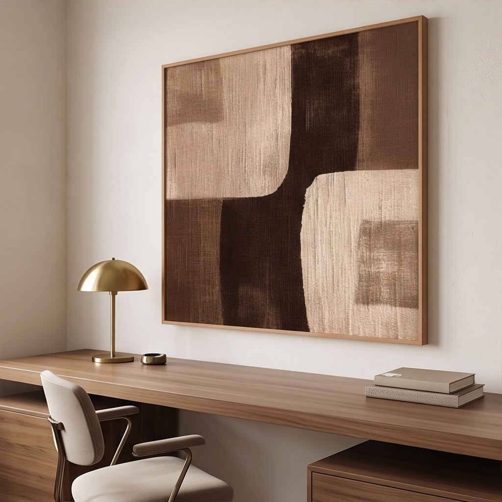 Brown Geometric Abstract Wall Art #TO186