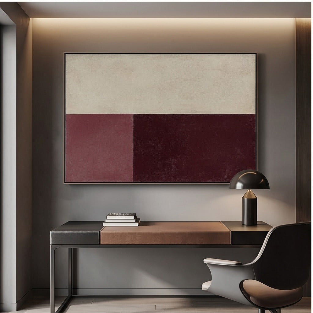 Burgundy Geometric Abstract Wall Art #TO223