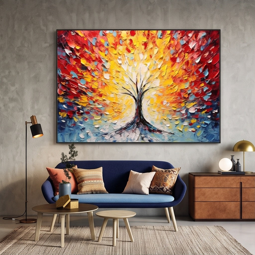 Colorful Textured Tree Wall Art #TO302