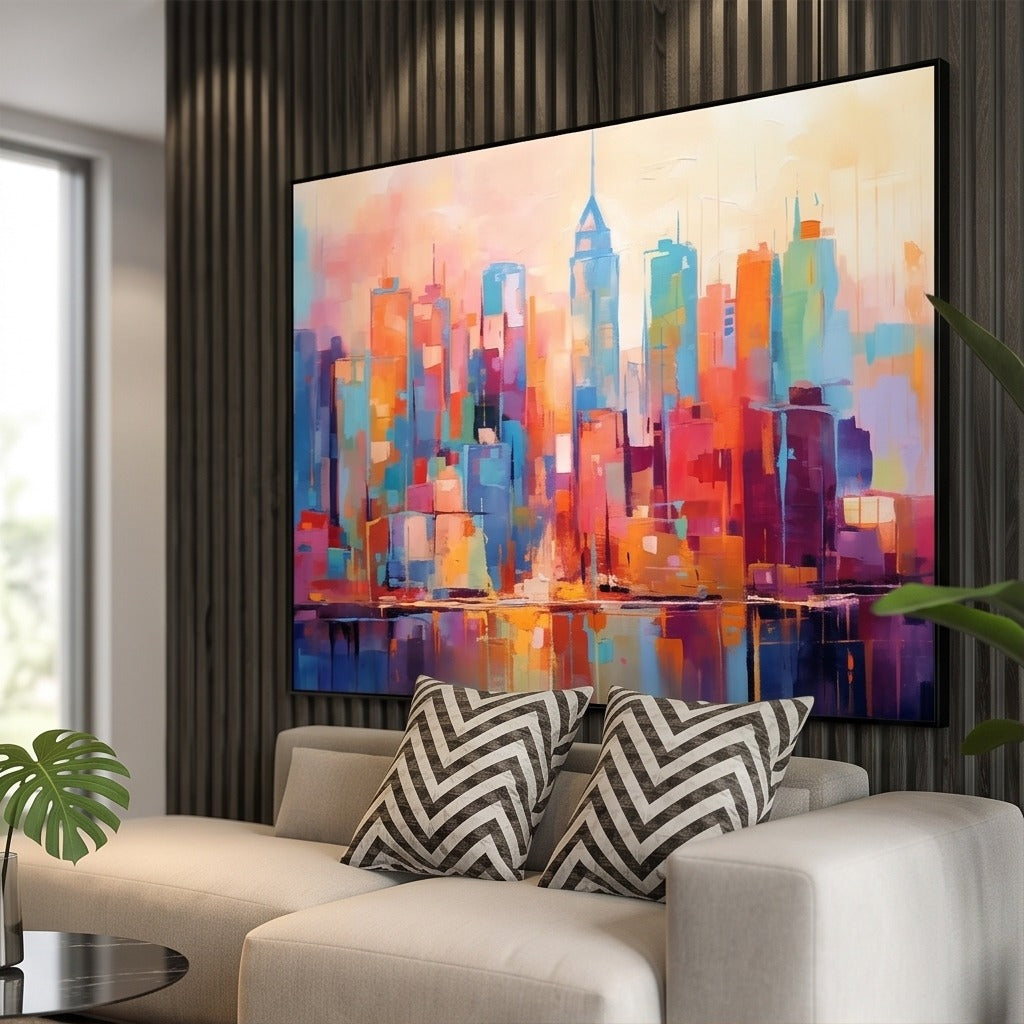 Colorful Abstract Cityscape Wall Art #TO318