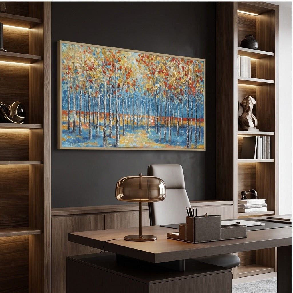 Colorful Birch Forest Wall Art #TO029