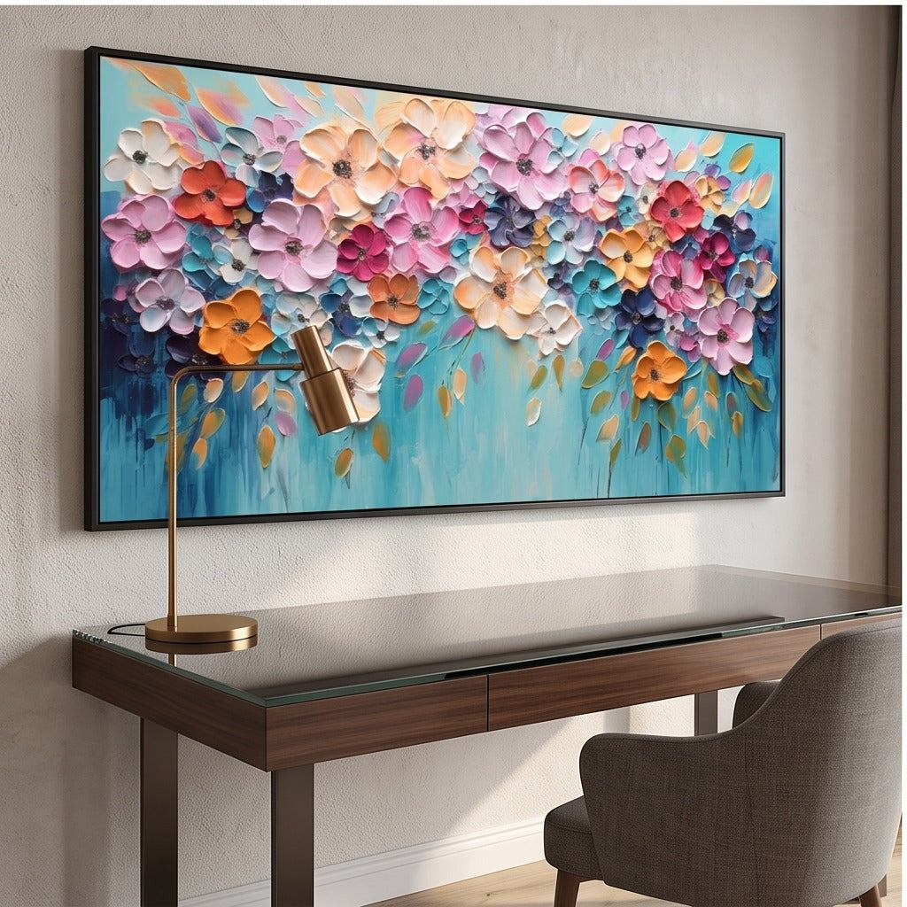 Colorful Textured Floral Wall Art #TO258