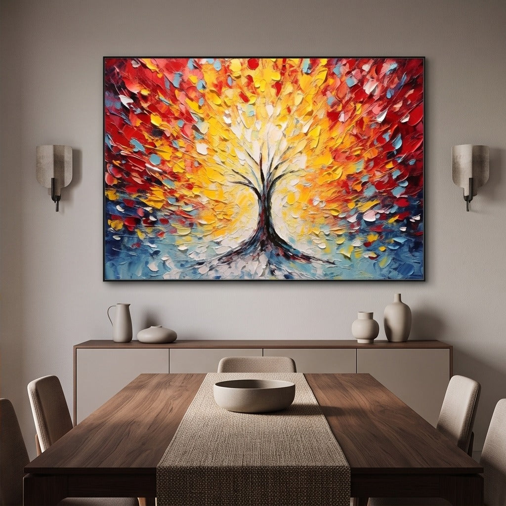 Colorful Textured Tree Wall Art #TO302