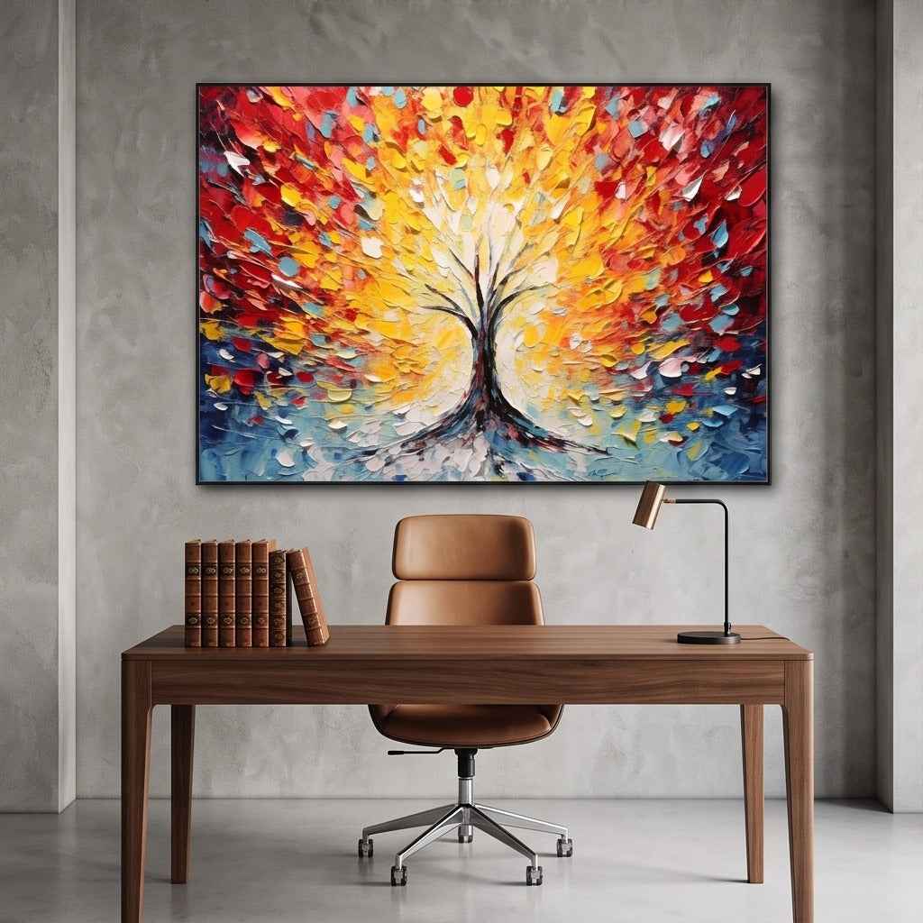 Colorful Textured Tree Wall Art #TO302