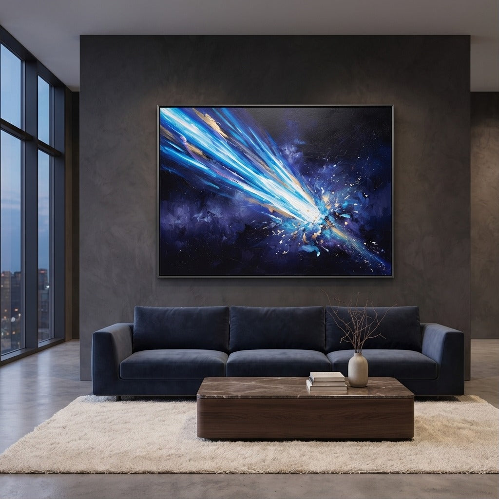 Cosmic Blue Abstract Wall Art #TO889