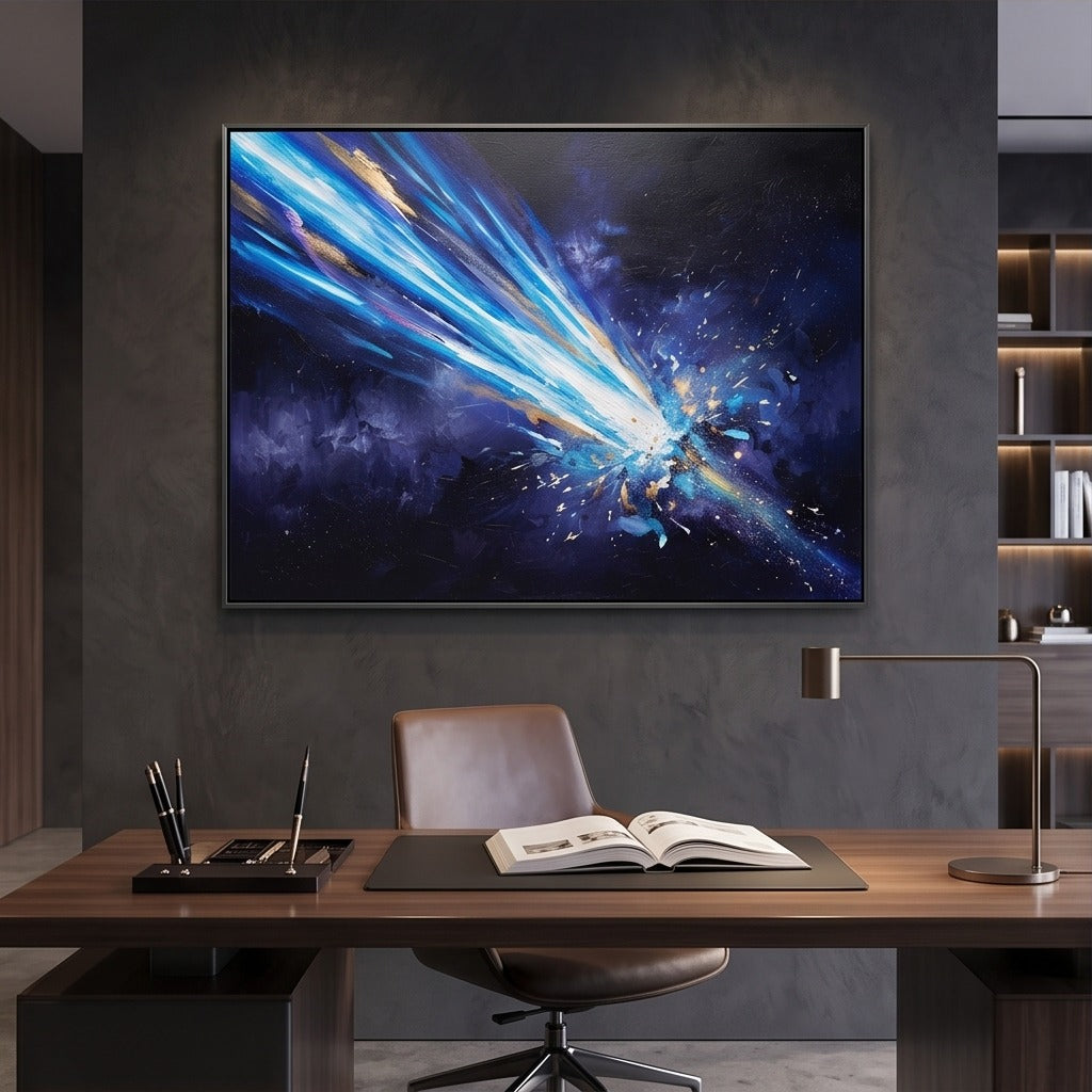Cosmic Blue Abstract Wall Art #TO889