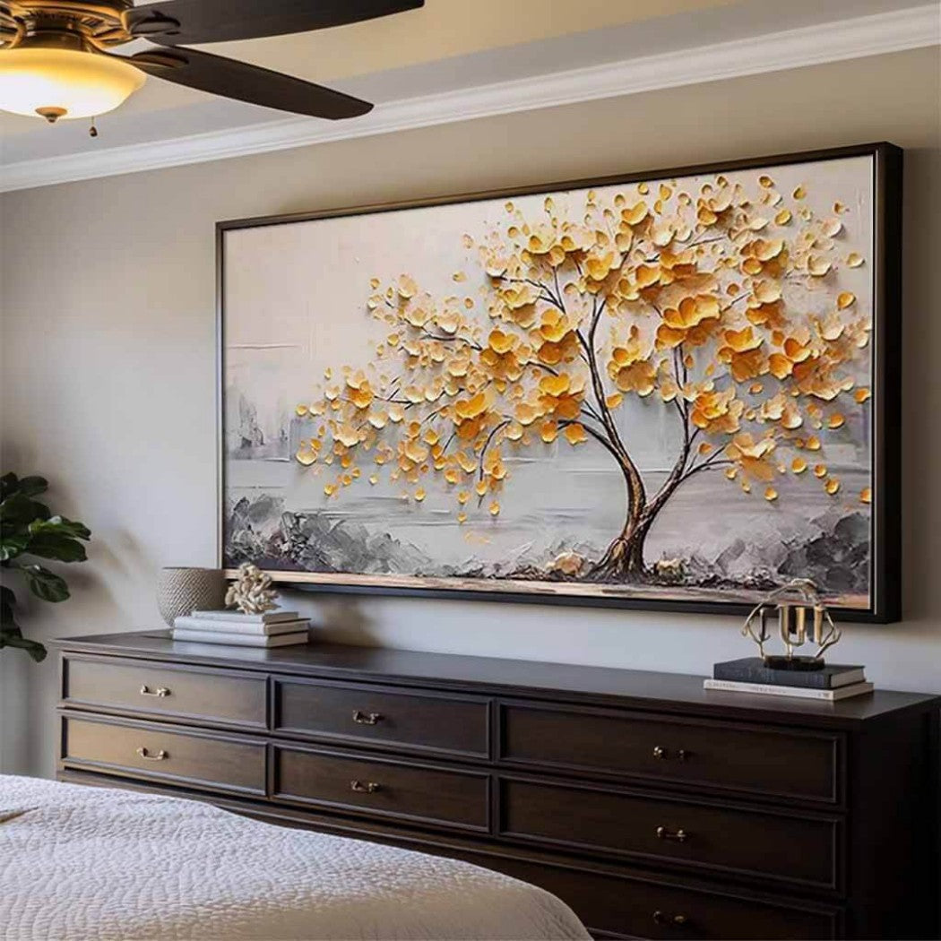 Golden Tree Wall Art Canvas #MT328