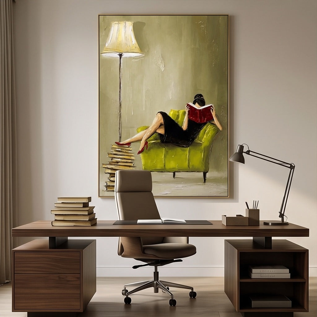 Figurative Woman Reading Wall Art#TO027