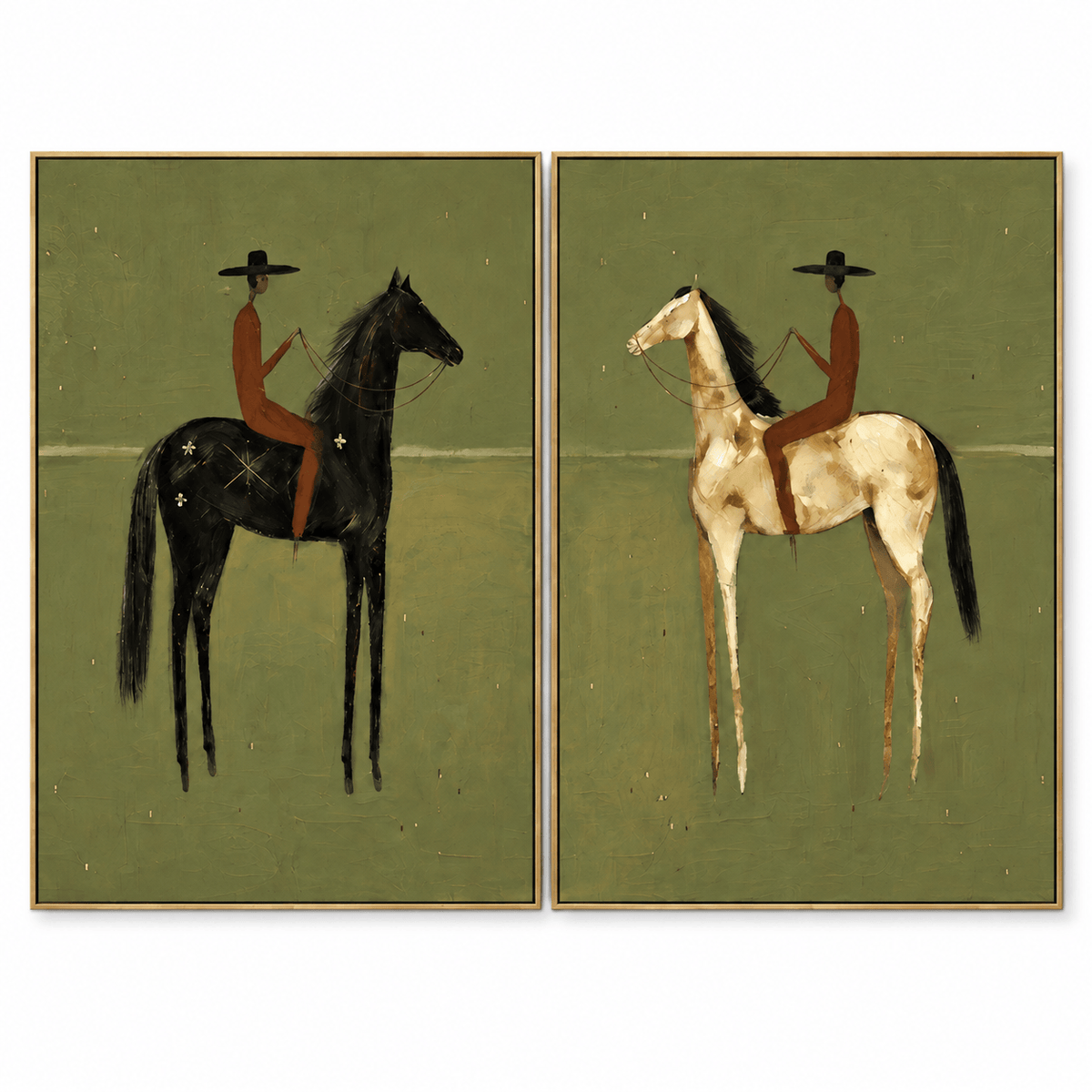 Folk Horse Wall Art Set #MT236