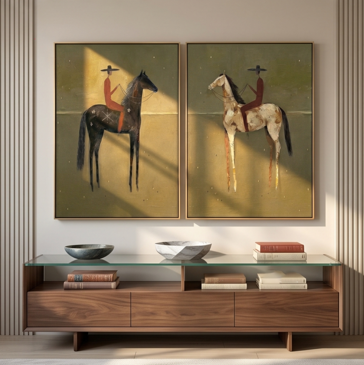 Folk Horse Wall Art Set #MT236