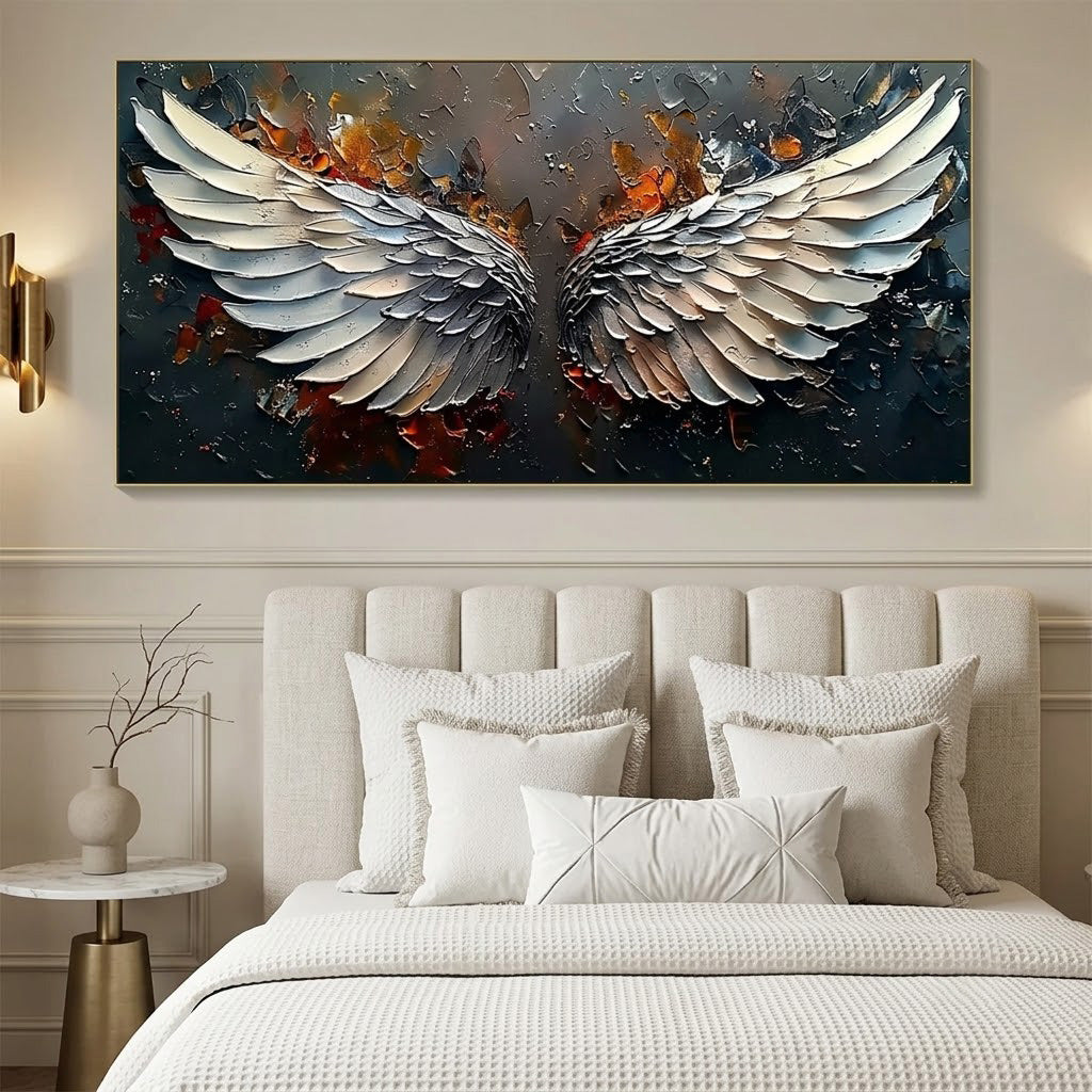 Luxury Textured Angel Wings Wall Art #MT356