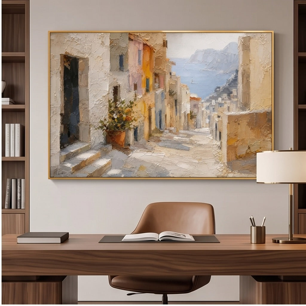 Mediterranean Coastal Village Wall Art #TO172