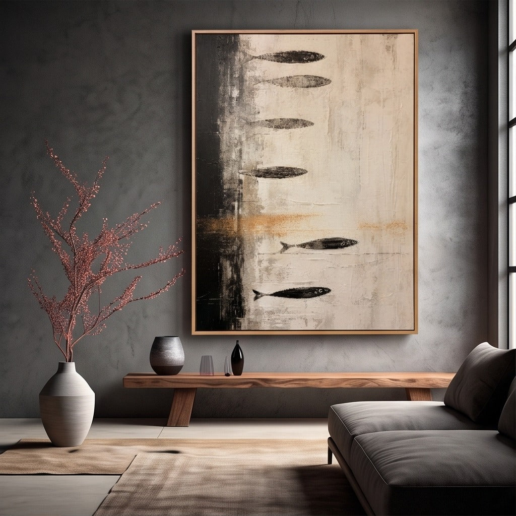 Minimalist Fish Abstract Wall Art #TO159