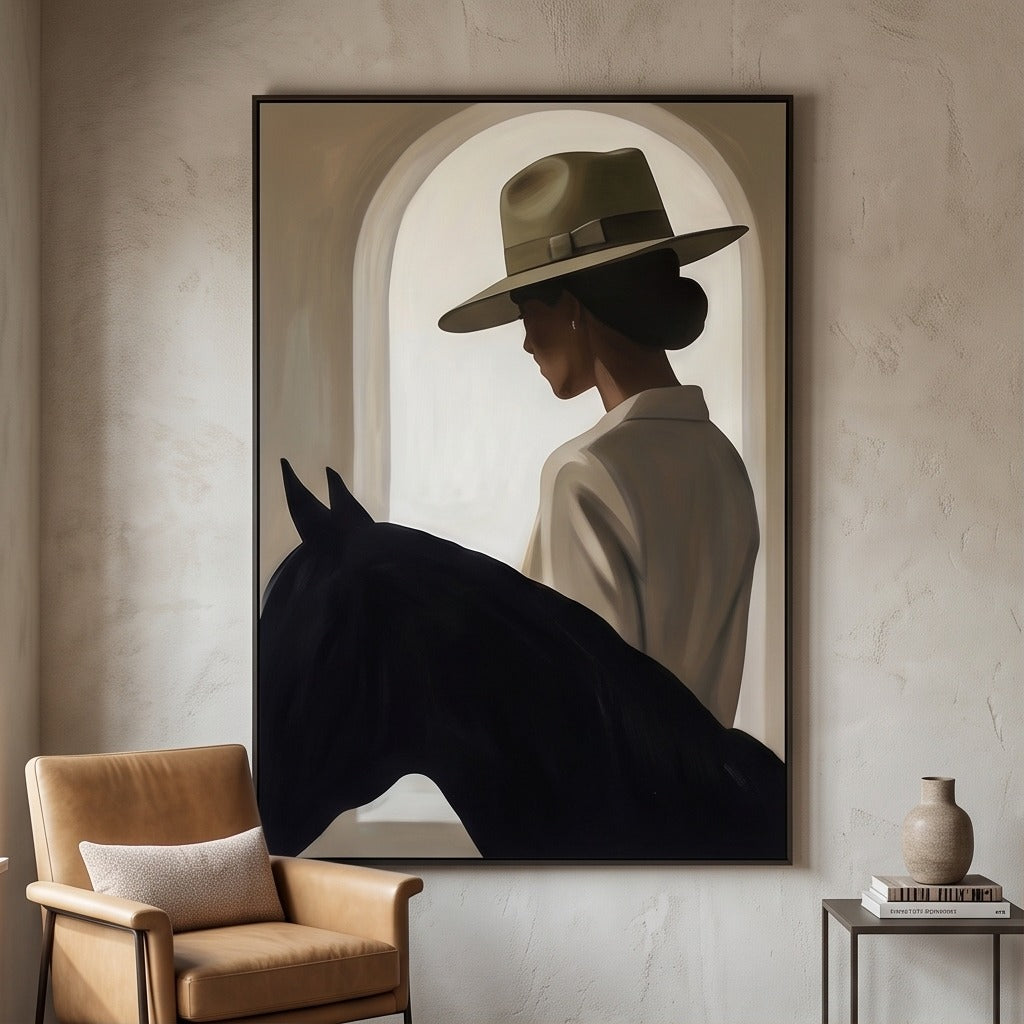 Modern Equestrian Portrait Wall Art #TO682