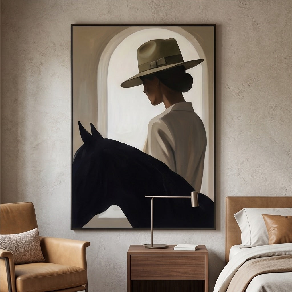 Modern Equestrian Portrait Wall Art #TO682