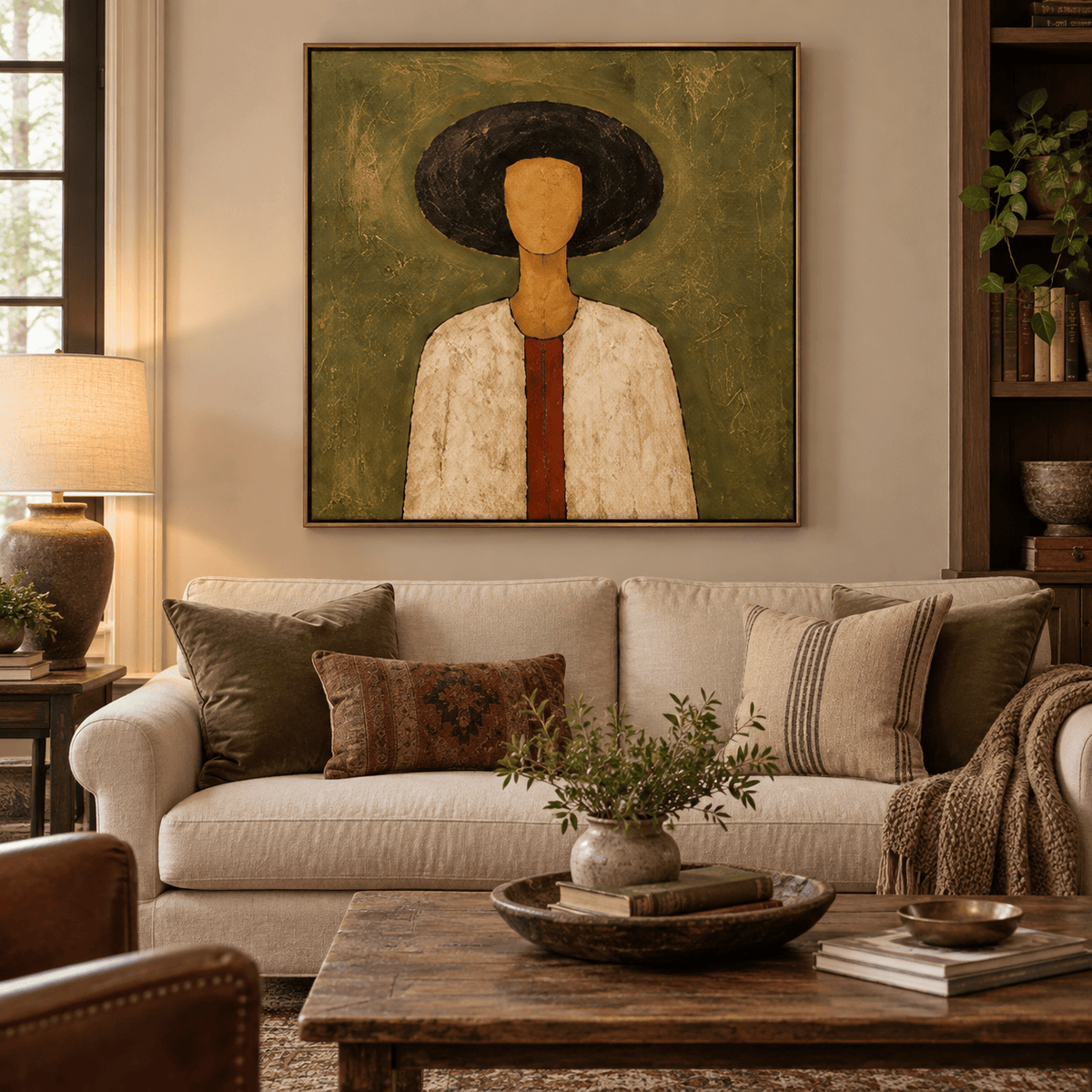 Modern Folk Portrait Wall Art #TO194